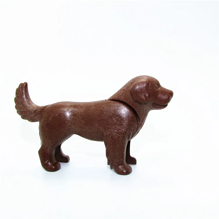brown dog 1 шт. Playmobil модель животного медведь кошка панда собака лошадь фигурки животных маленькие фигурки детей развивающие игрушки для детей - Цвет: brown dog