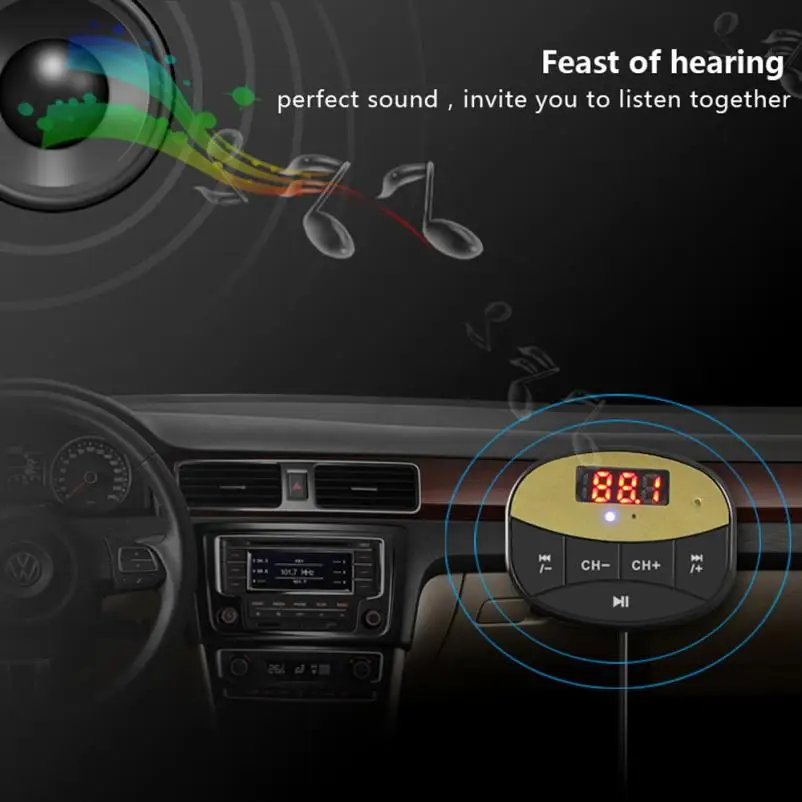 Новое поступление беспроводной Bluetooth аудио музыкальный приемник адаптер громкой связи двойной USB зарядное устройство AUX FM TF приложение управление apr26