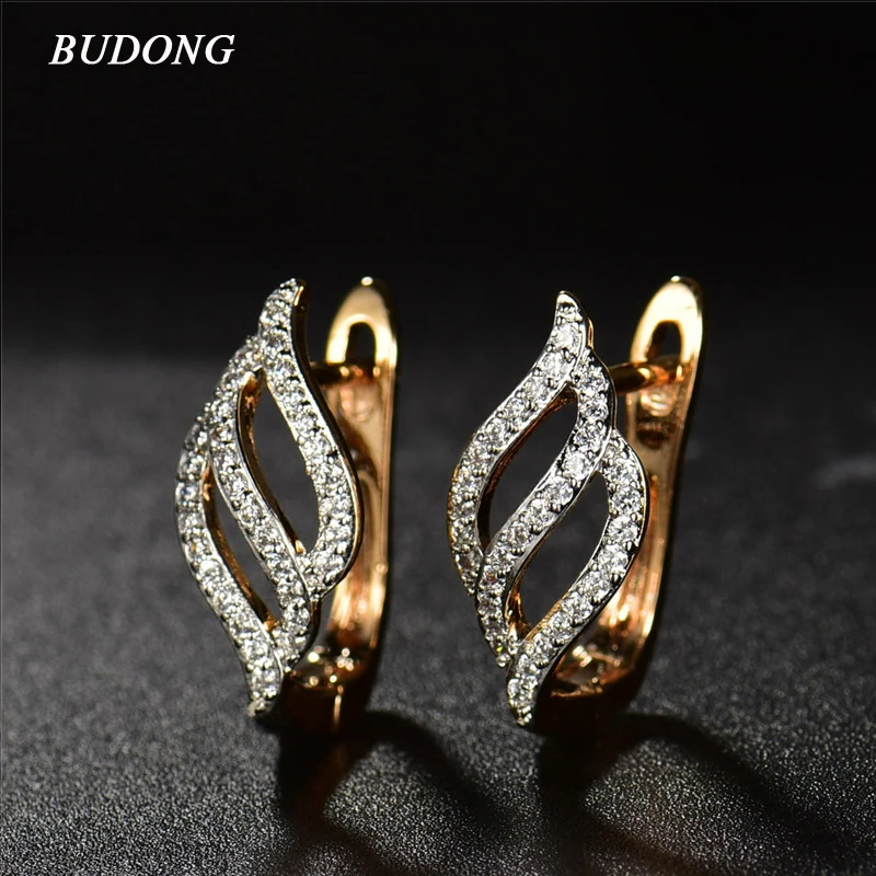Женские винтажные серьги кольца BUDONG infinity серебряные/Золотые с кристаллом из