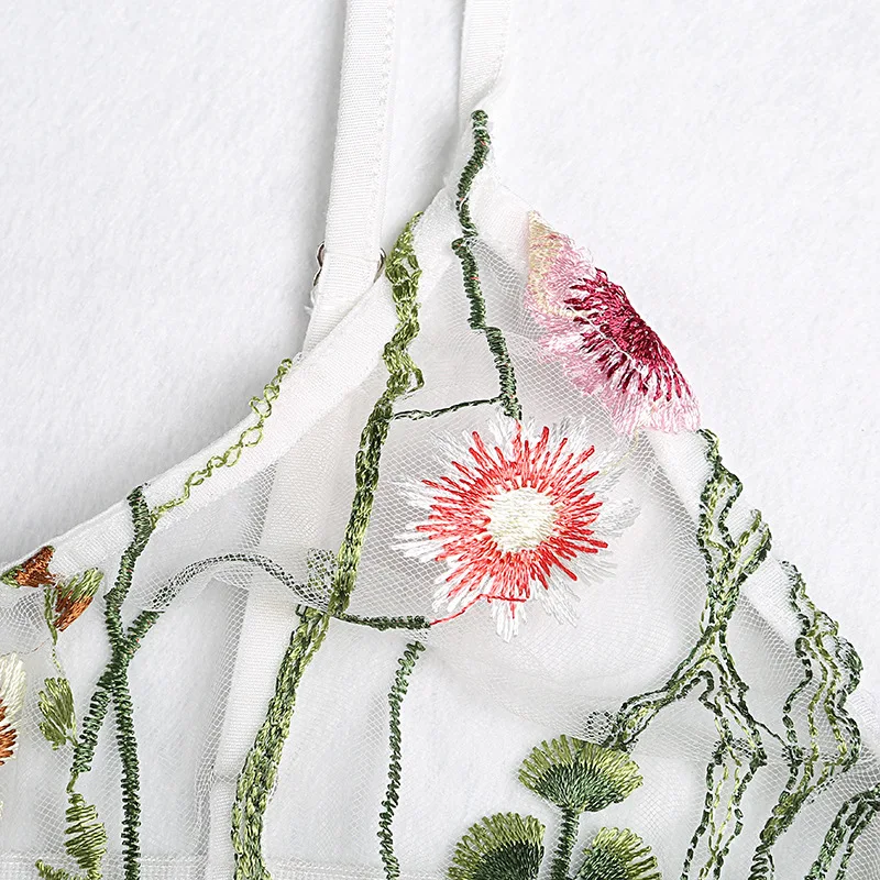 SSWILD Женский сексуальный прозрачный цветочный бюстгальтер с вышивкой Прозрачное