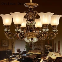 new classical luxury resin engraving chandelier living room dining room european style retro art chandelier free shipping
