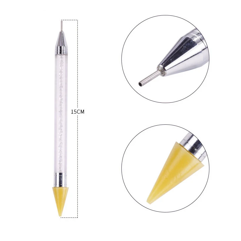 1 шт. двухсторонняя точечная ручка Стразы для дизайна ногтей восковой карандаш