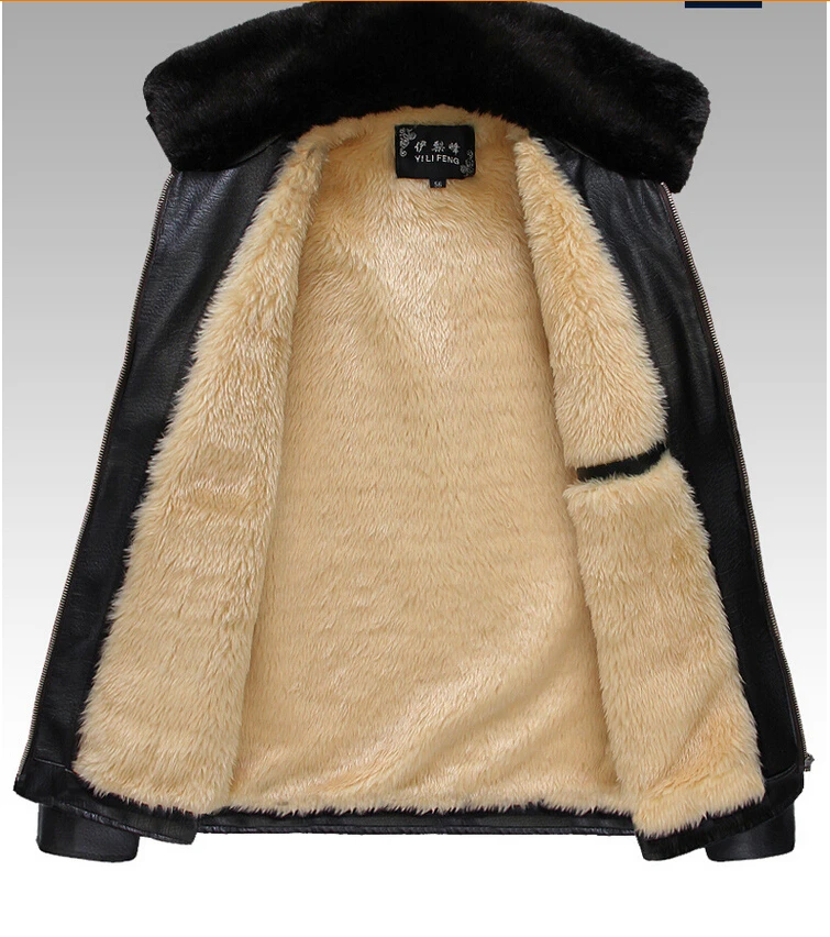 

Leather jackets New Men Velvet thick warm Jackets Winter Male Outwear Coats Against the cold size 4XL outwear jackets