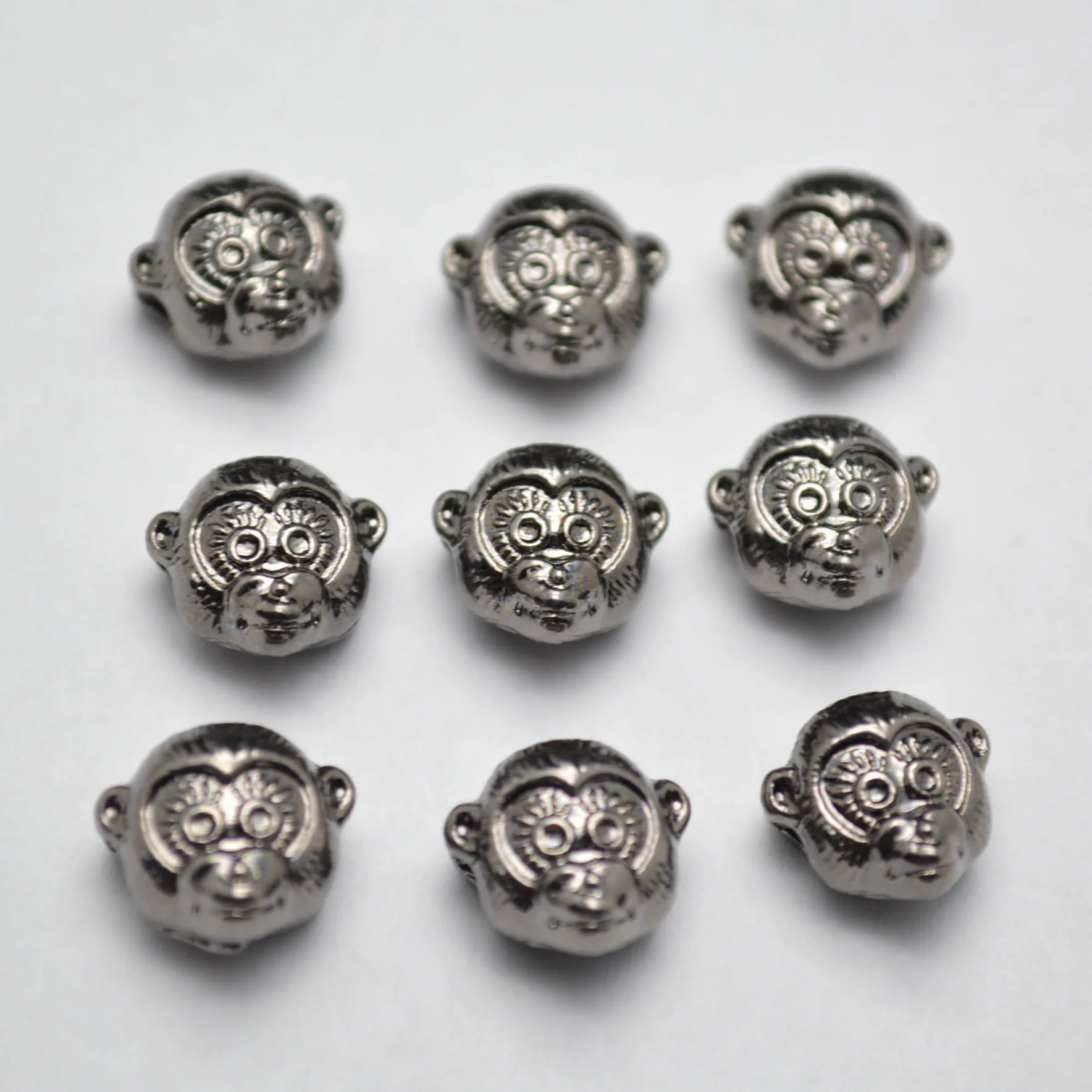 12 мм черный пушечный металл цвет Милая голова обезьяны металлический