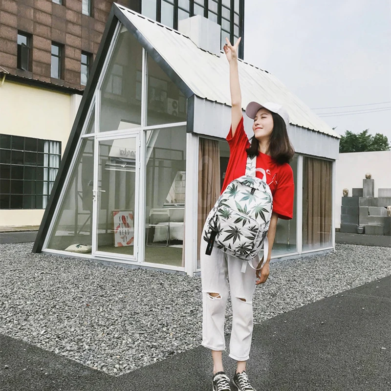 Рюкзак Youda с принтом кленового листа студенческий рюкзак Студенческая школьная