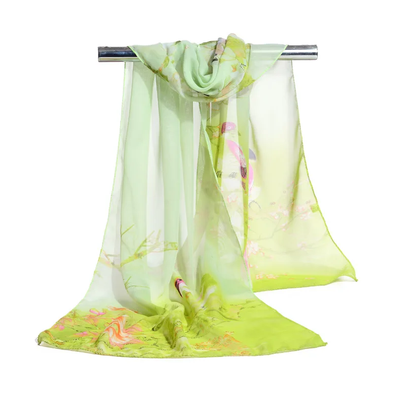 Женский шифоновый шарф цветочные длинные шарфы легкая накидка и шали модный с