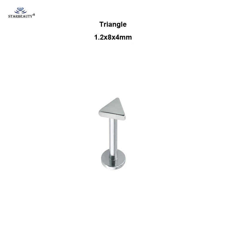 Triangle 8mm Комплект из 2 предметов для детей от 6/8 мм шар сердце с изображением луны и звезд, козелка пирсинг Спираль пирсинг ореха кольцо для пирсинга губ для пирсинга носа кольца из нержавеющей стали, серьги Pircing - Окраска металла: Triangle 8mm