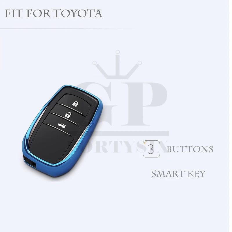 ТПУ мягкий клей чехол для ключа автомобиля Fob Toyota Chr C hr Land Cruiser 200 Avensis Auris Corolla 3