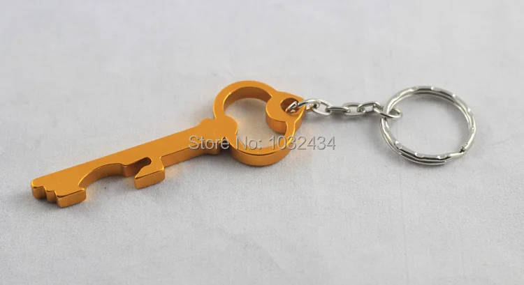 

120 pcs/lot Aluminum alloy metal hanging buckle keychain bottle opener promotion gift-free shipping