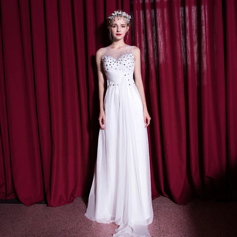 JaneVini элегантные белые шифоновые платья для матери невесты Длинные вечерние с