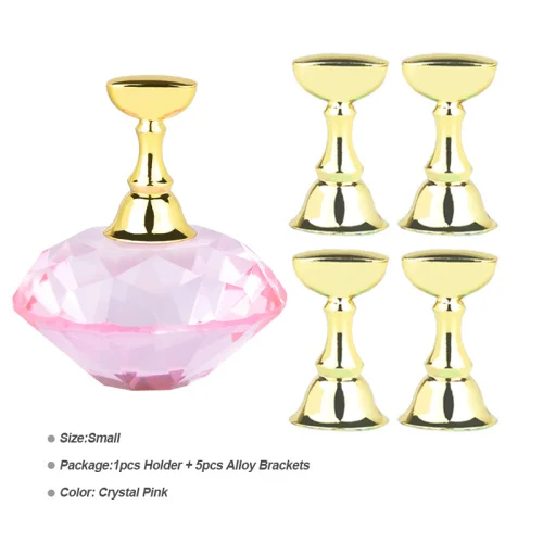 S Crystal Pink STZ 1 Набор Магнитных насадок для ногтей держатель из сплава Pratice Дисплей Стенд Золотой Кристалл показ полка для накладных ногтей маникюр Дизайн#741 - Цвет: S Crystal Pink