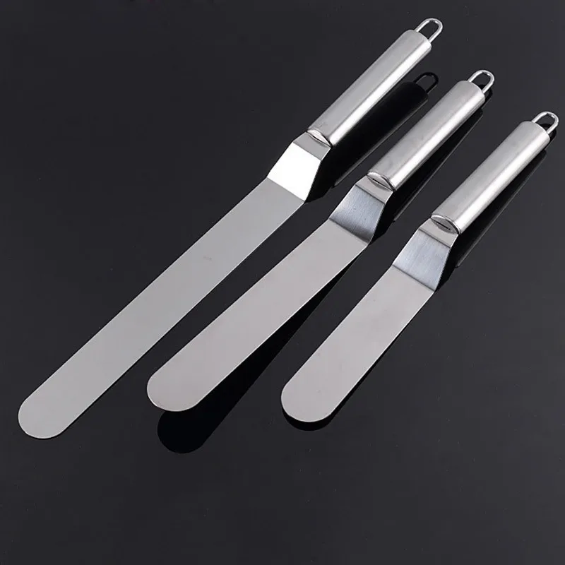 LIRUIKA Stainless Steel Cake Cream Blade Spatula Straight Bend Icing Frosting Spreader Fondant Pastry Tool | Дом и сад
