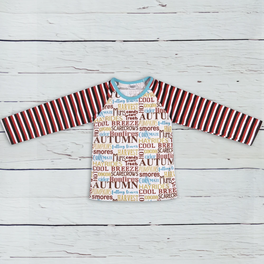 Осенние эксклюзивные футболки для маленьких мальчиков и девочек детская одежда