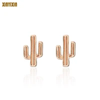 small fresh mini plant cactus gold earrings creative simple personality earrings for women student party prom gifts