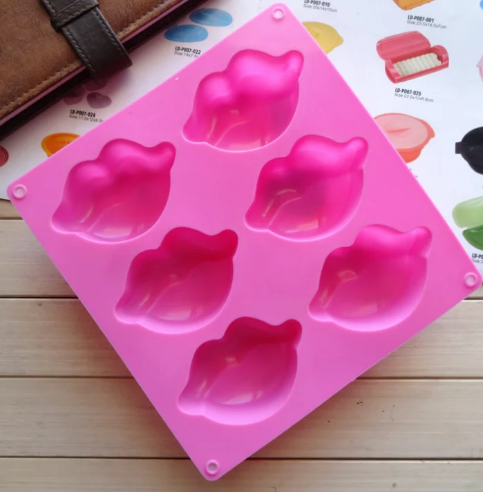 Силиконовые формы для торта 6 с пухлыми губами пудинга желе форма мыла ручной