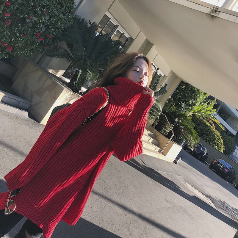 One Size for 45kg -65kg/99lb-143lb Autumn Winter women's knitted sweater new warm loose soft woman white red pullover sweaters | Женская