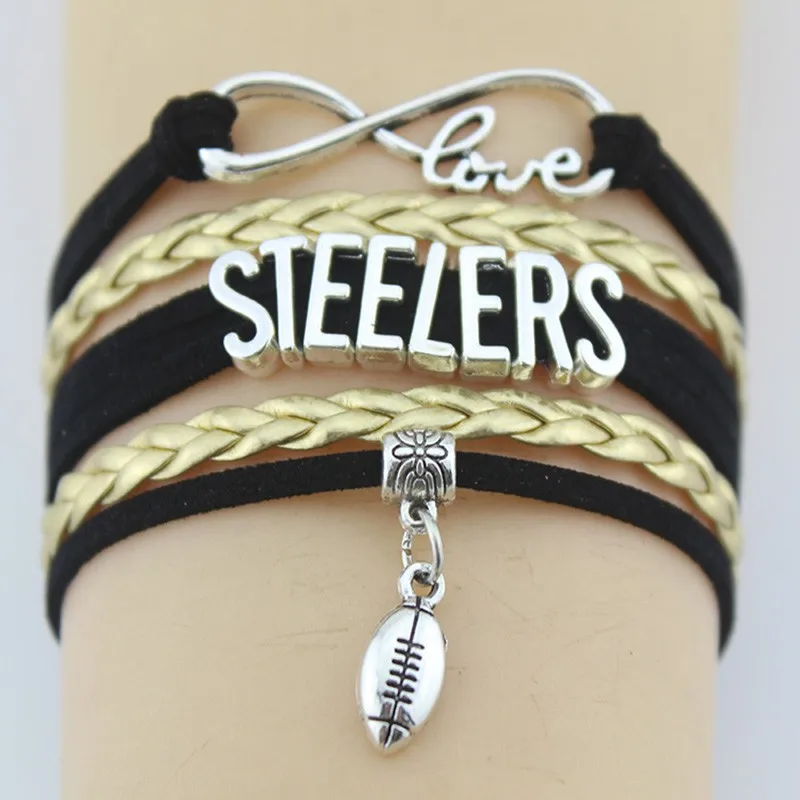 (Прямая поставка) Бесконечность любовь Steelers Браслеты Спортивный Шарм ручной