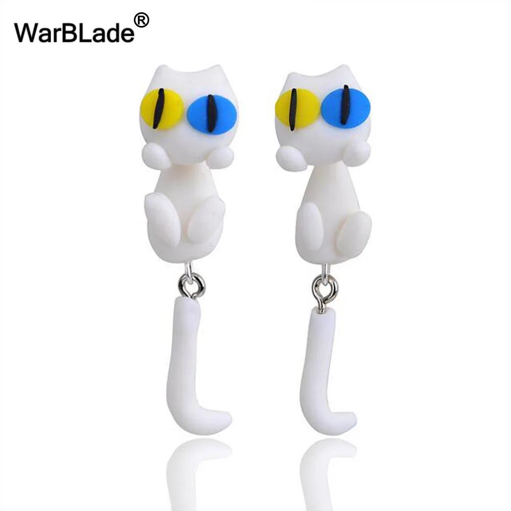 WarBLade 10 пар 3D серьги-гвоздики в виде собаки Мода ручная работа Полимерная глина крокодил, динозавр серьги-кошки для женщин ювелирные изделия