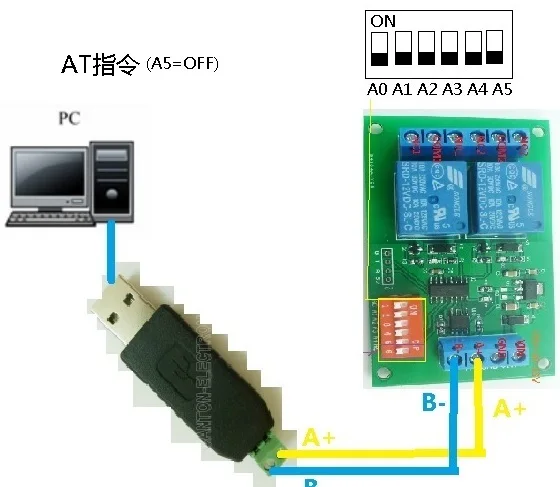 Двухсторонний выходной релейный контроллер MODBUS RTU по инструкции RS485 с