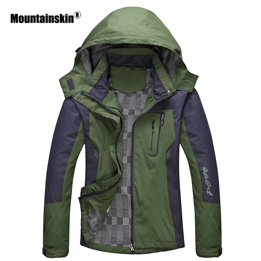 Mountainskin Men Women Spring Autumn Outdoor Hiking Jackets Waterproof Windbreaker Climbing Camping Trekking Rain Coat VA301