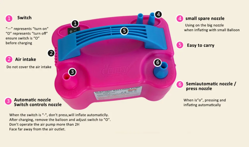 220V штепсельная вилка европейского стандарта ручной воздушный насос с двойным