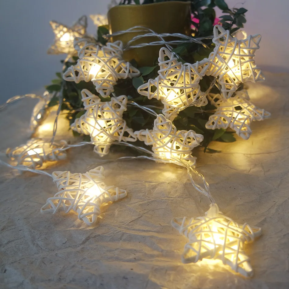 Ручной работы ranttan star led string light 4 м 20 светодиодов Питание от батареи AA, праздничный Сказочный свет, свадебное/Рождественское украшение