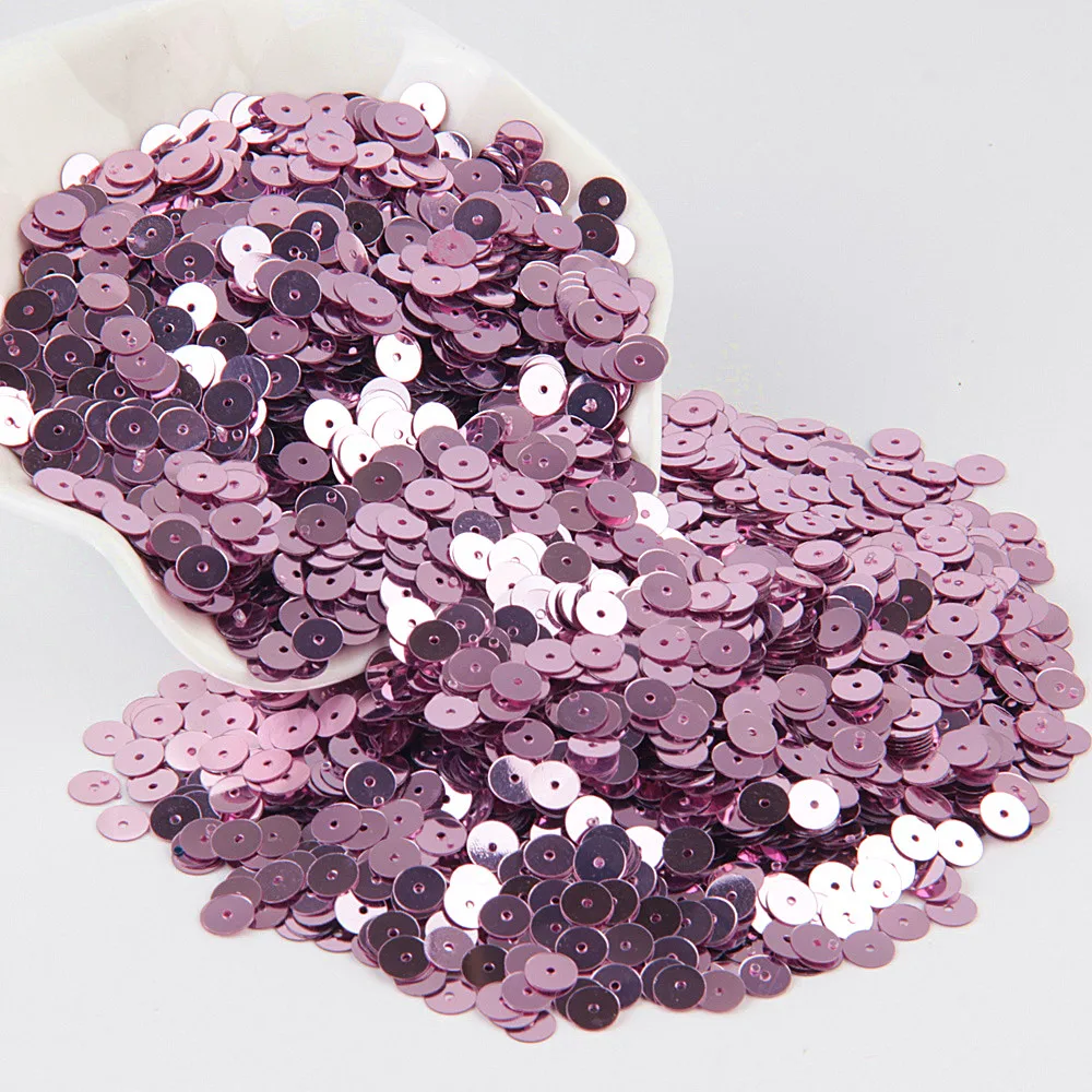 6mm light purple Светильник с пайетками, фиолетовые блестки, 3 мм-25 мм, круглые блестящие блестки, блестки для шитья, свадебные украшения, аксессуары для рукоделия - Цвет: 6mm light purple