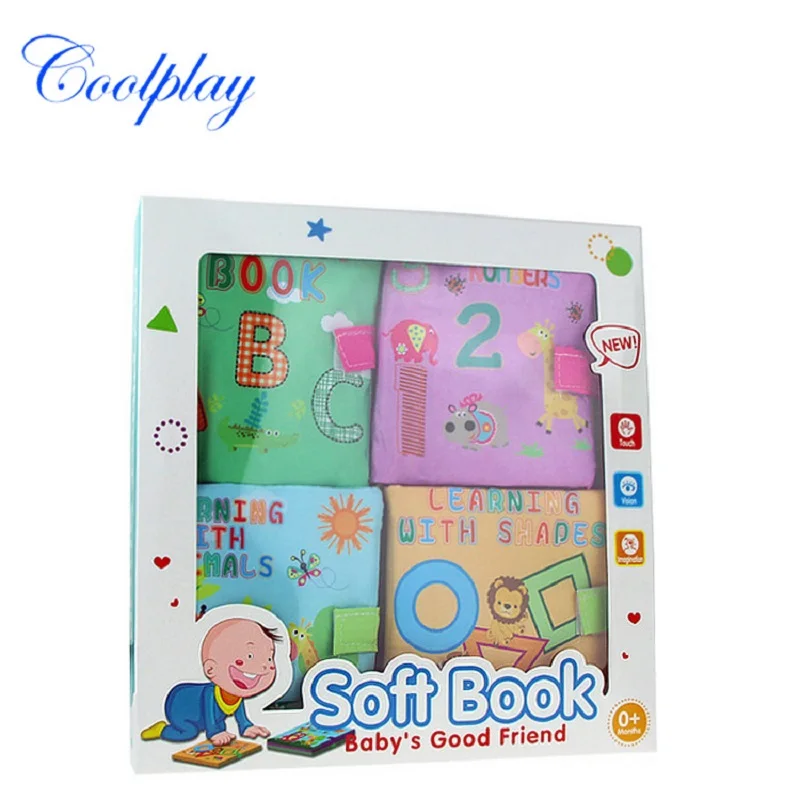 Coolplay 4 шт. Baby's First Non-Toxic Ткань Мягкая Книги Красочные Дети Предпочли | Игрушки и