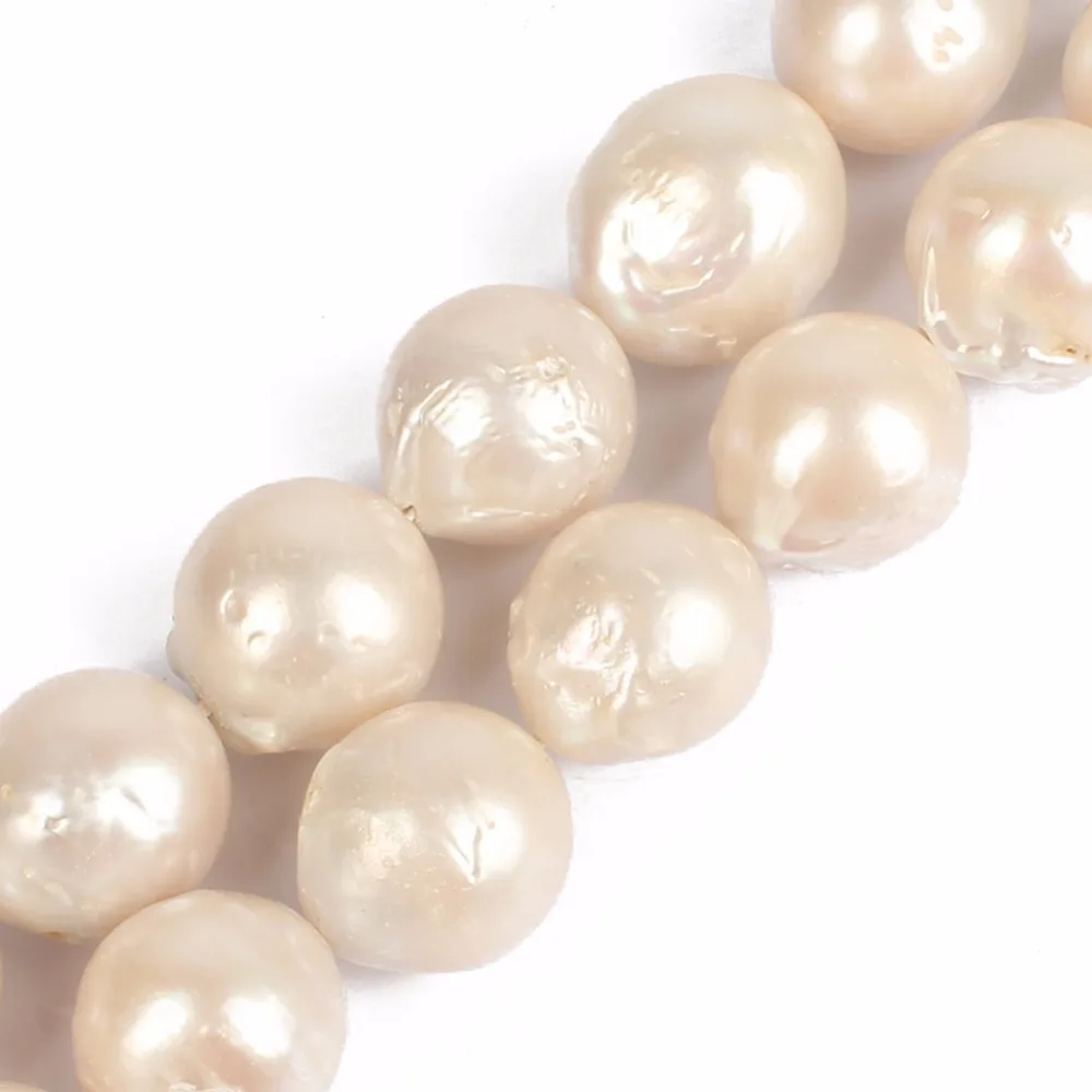 

Fashion round 14mm south sea natural white baroque pearl necklace For Women Girl freshwater pearl necklace jewelry making