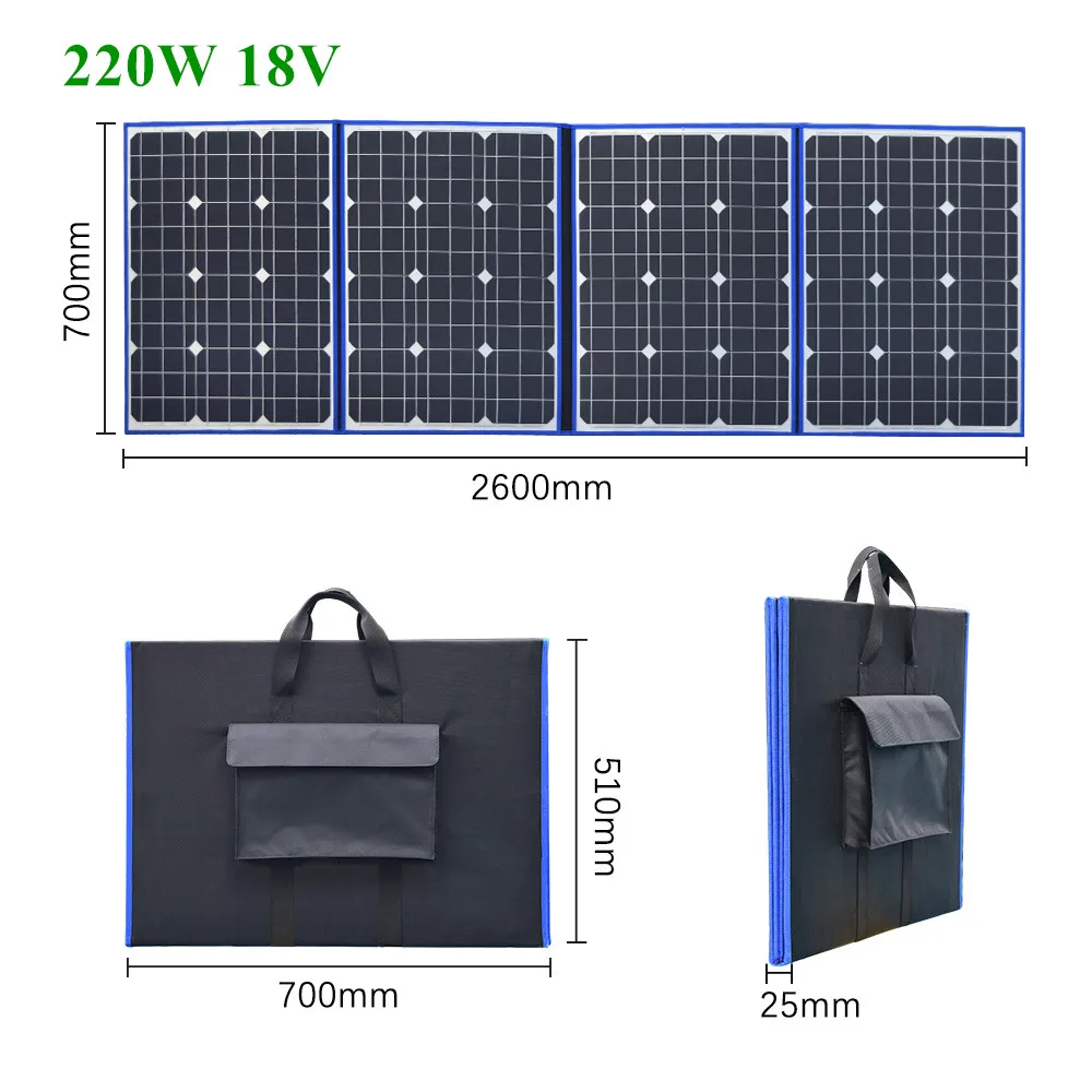 Солнечная батарея панель 250w 18v 200w панели солнечных батарей зарядное устройство портативный банк питания для автомобильного телефона кемпинга Путешествие пешком домой повербанк солнечный power bank солнечн