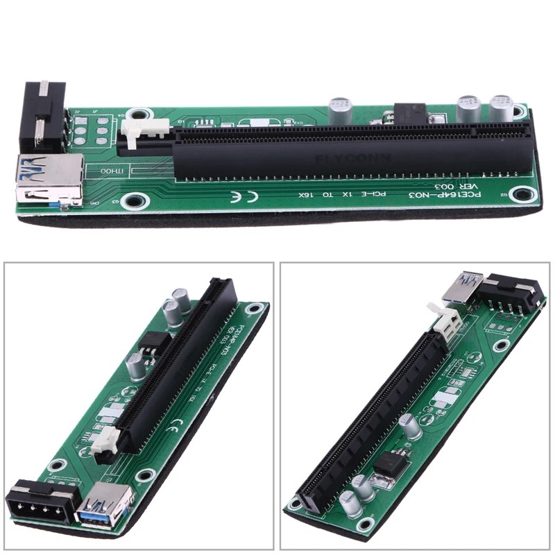 Горячий в России USB 3 0 PCI-E Express 1x к 16x расширитель переходника карты адаптер SATA 4pin IDE