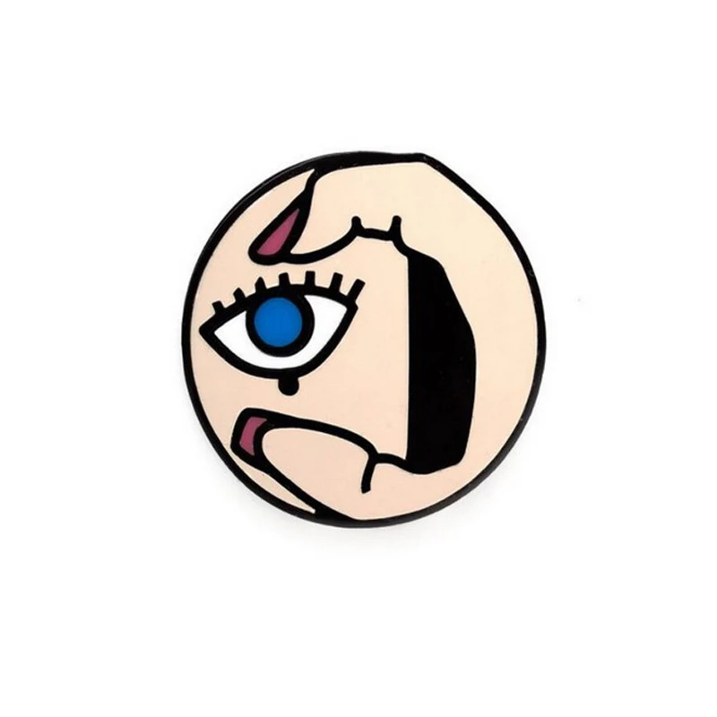 Высококачественная забавная брошь с голубыми глазами Женская модная брошка