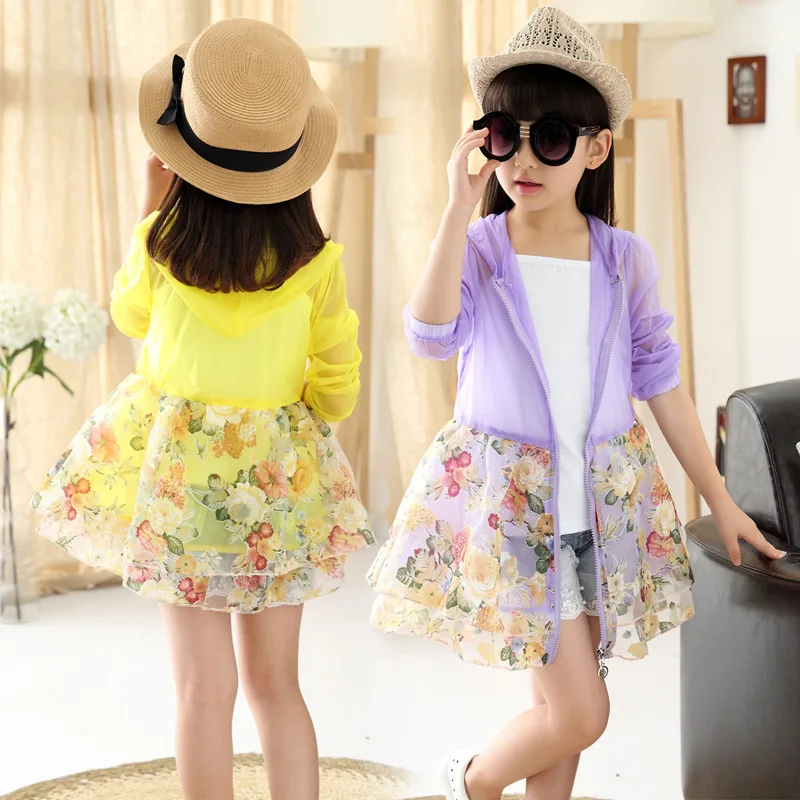 Cotton Floral Baby Girls Jackets 2020 Autumn Kids Sunscreen Leisure Jacket Girl Coats Causal Full Sleeve Children Clothing | Детская