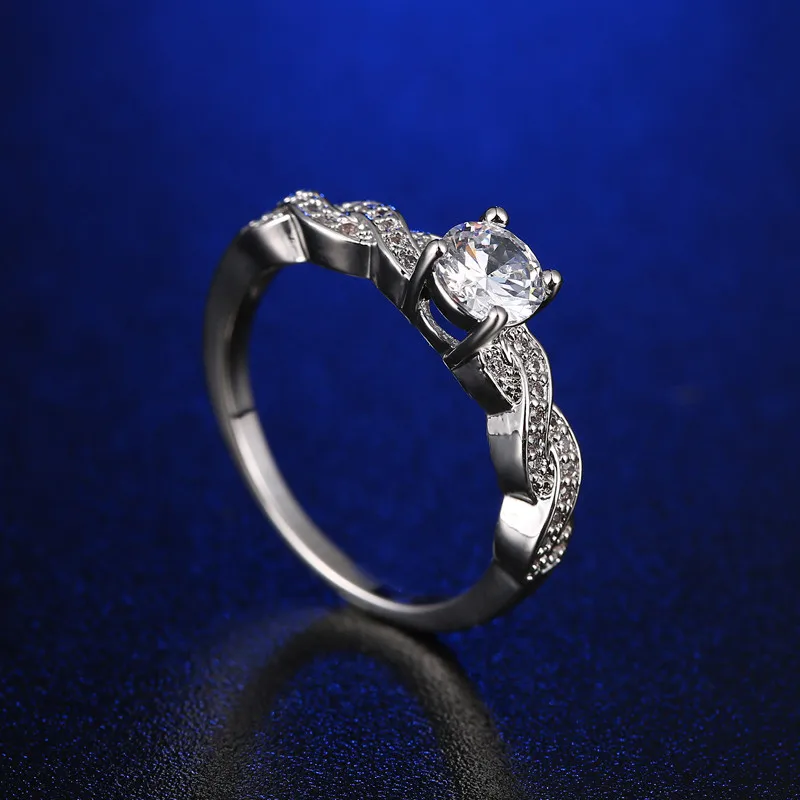 Модные FYM Женщин Вереа Pattern Наоящее Platinum Поытием ААА Корень Цион Брилантовое