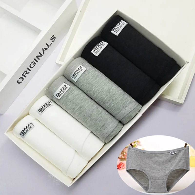 6 шт./лот сексуальное нижнее белье женские хлопковые трусы Однотонные большого