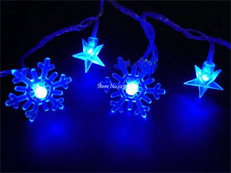 Гирлянда со снежинками и звездами 10/20/30 м 100/200/300 светодиодов|luces decorativas|led fairy string