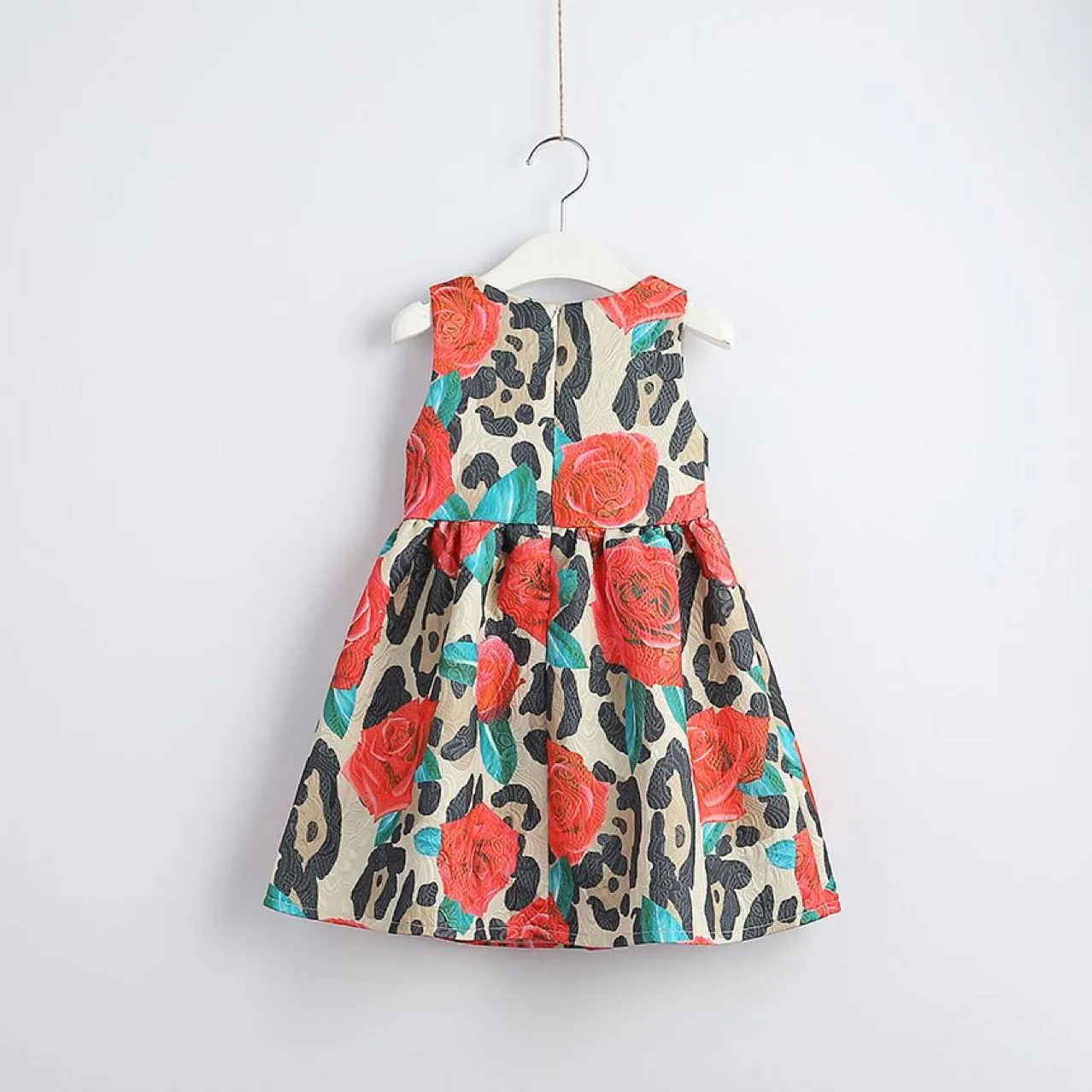 Детская одежда для маленьких девочек жаккардовое платье с цветочным узором на