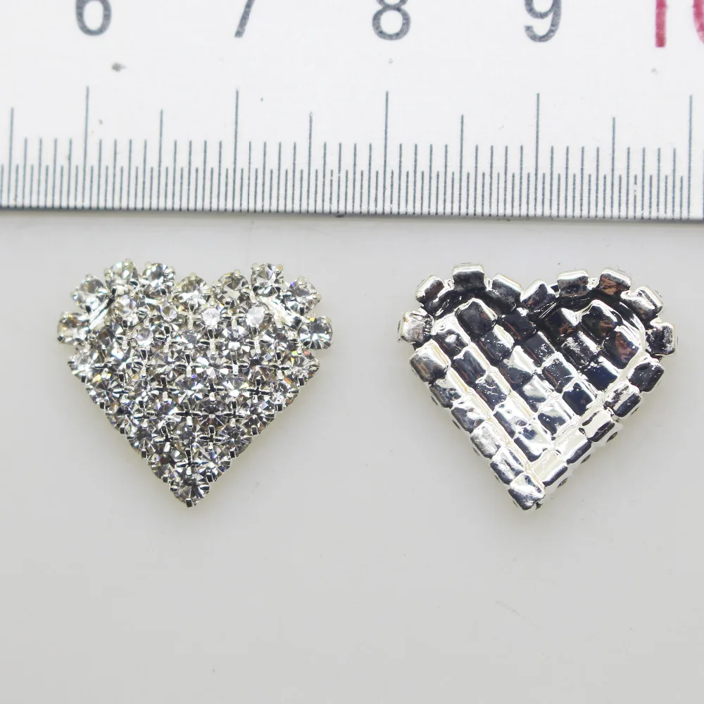 5 шт./компл. металлические пуговицы ZMASEY стразы с плоским основанием для сердечек 18