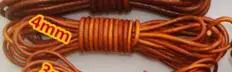 round 4mm 2 м 2/3/4/5/6/8/10 мм Шнур из натуральной кожи на плоской подошве; круглый коричневый в стиле «Ретро» из коровьей кожи шнур веревочный браслет выводов, сделай сам, ювелирное изделие - Цвет: round 4mm