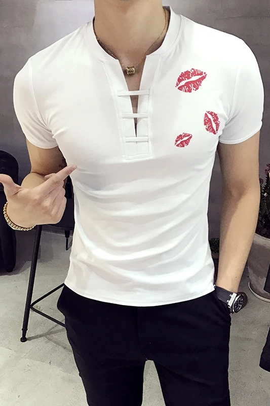 Брендовая Новая модная мужская футболка приталенная с круглым вырезом и принтом