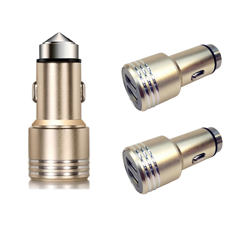 12V 3.1A алюминиевый материал пули 2 порта Смарт USB Автомобильное зарядное