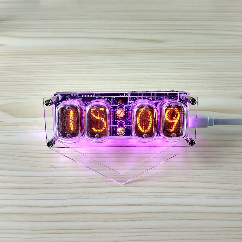 Dykb 4-разрядный интегрированный часы свечение трубки IN-12A IN-12B часы свечение трубки Красочный светодиодный DS3231 nixie Часы светодиодный Подсветка