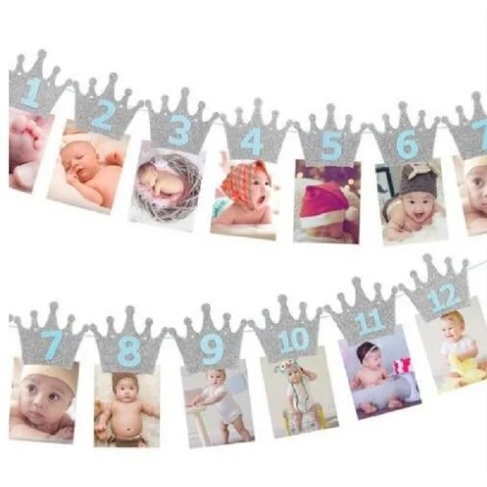 Праздничные поставки золотой/серебристый флаг с короной для вечерние 1 день