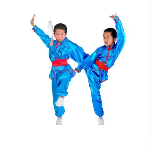 Куртка брюки и пояс для детей 4 цвета традиционный китайский костюм ушу форма