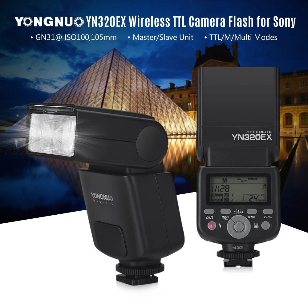 Беспроводная вспышка YONGNUO YN320EX TTL Master Slave Speedlite 1/8000s HSS GN31 5600K для Sony A7/ A7R/ A7S/ A58/ A99/ A77
