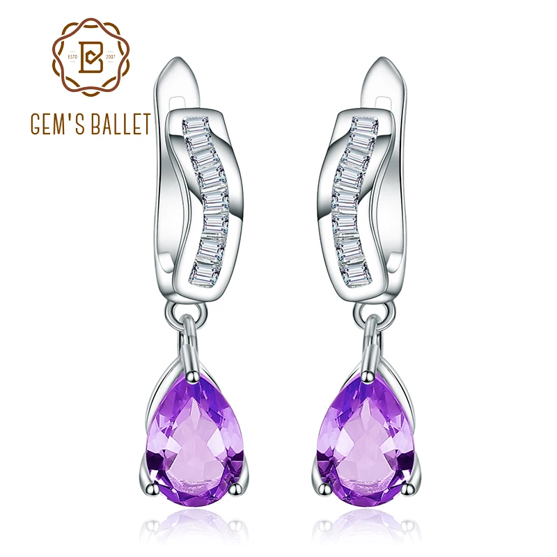 Женские классические серьги капельки из серебра 925 пробы натуральный