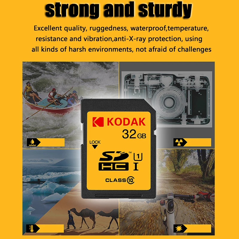 Карта памяти KODAK U1 высокоскоростная SD карта 32 ГБ 80 Гб МБ/с. 16 50 класс 10 для цифровых