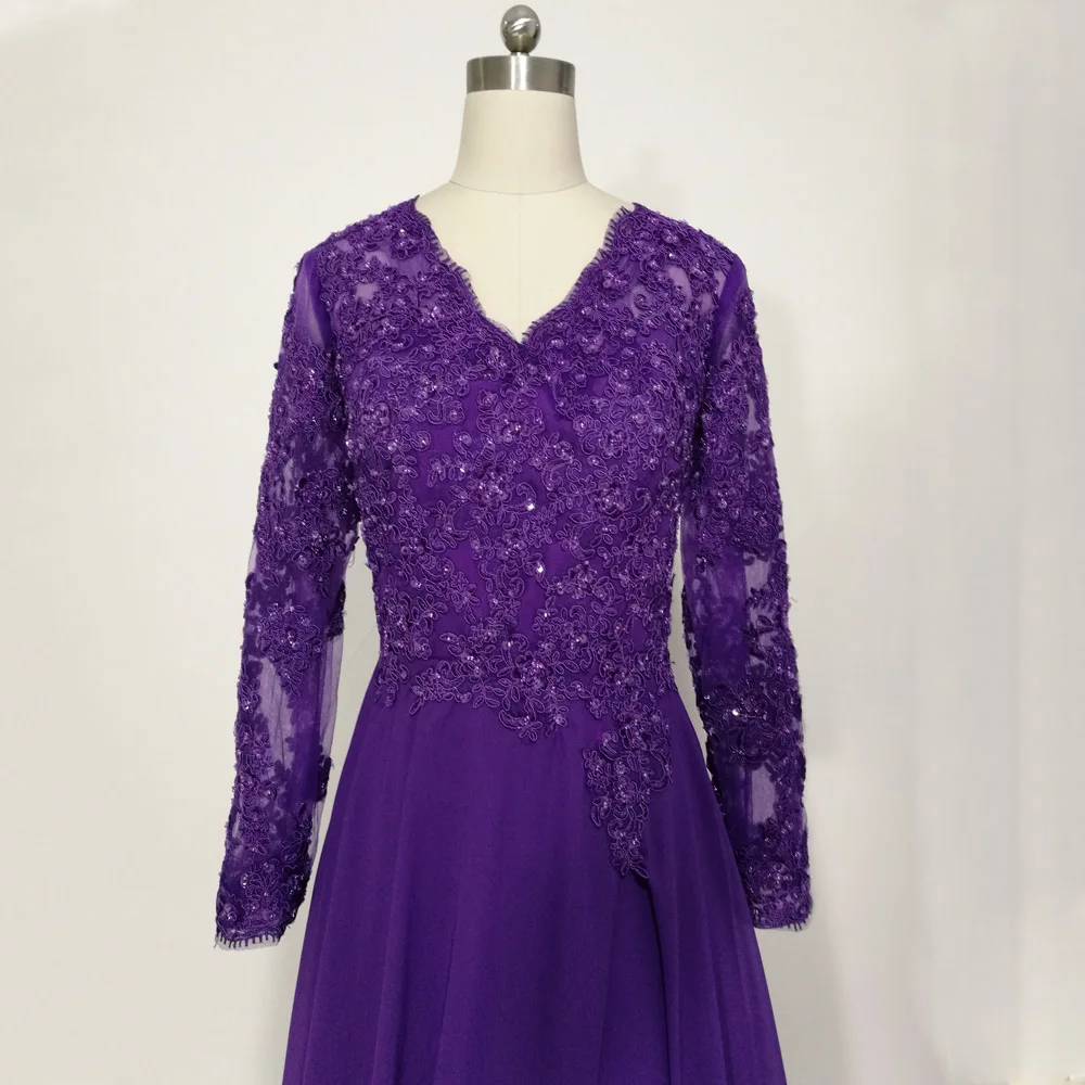 JIERUZIE robe de soiree кружевные аппликации вышитые бисером Длинные рукава Вечерние платья с Боковым Разрезом вечерние платья для матери невесты