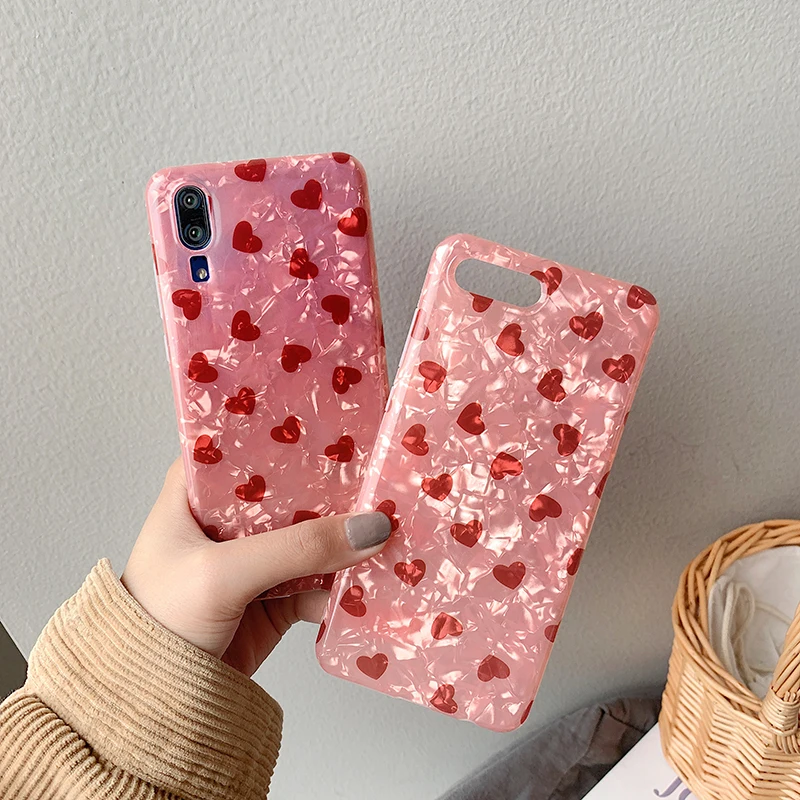 Чехол с текстурой для huawei P10 P20 P30 Pro mate 10 20 Pro Red love heart чехол для Honor 9 10 Nova 3 3i 4 задняя крышка funda Capa