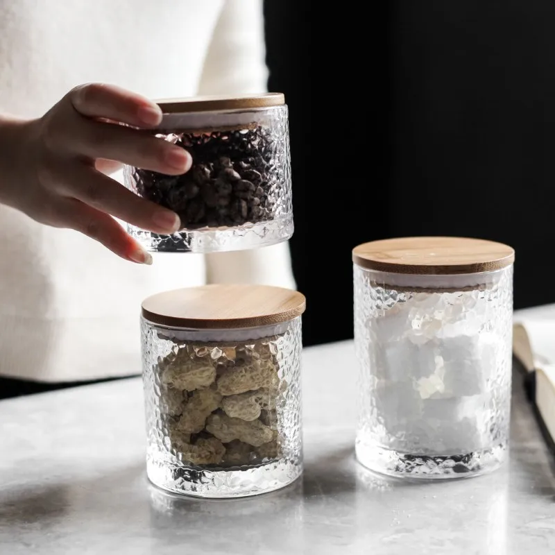 Стеклянный ящик для хранения приправ банка фруктов печенья еды торта кухонный